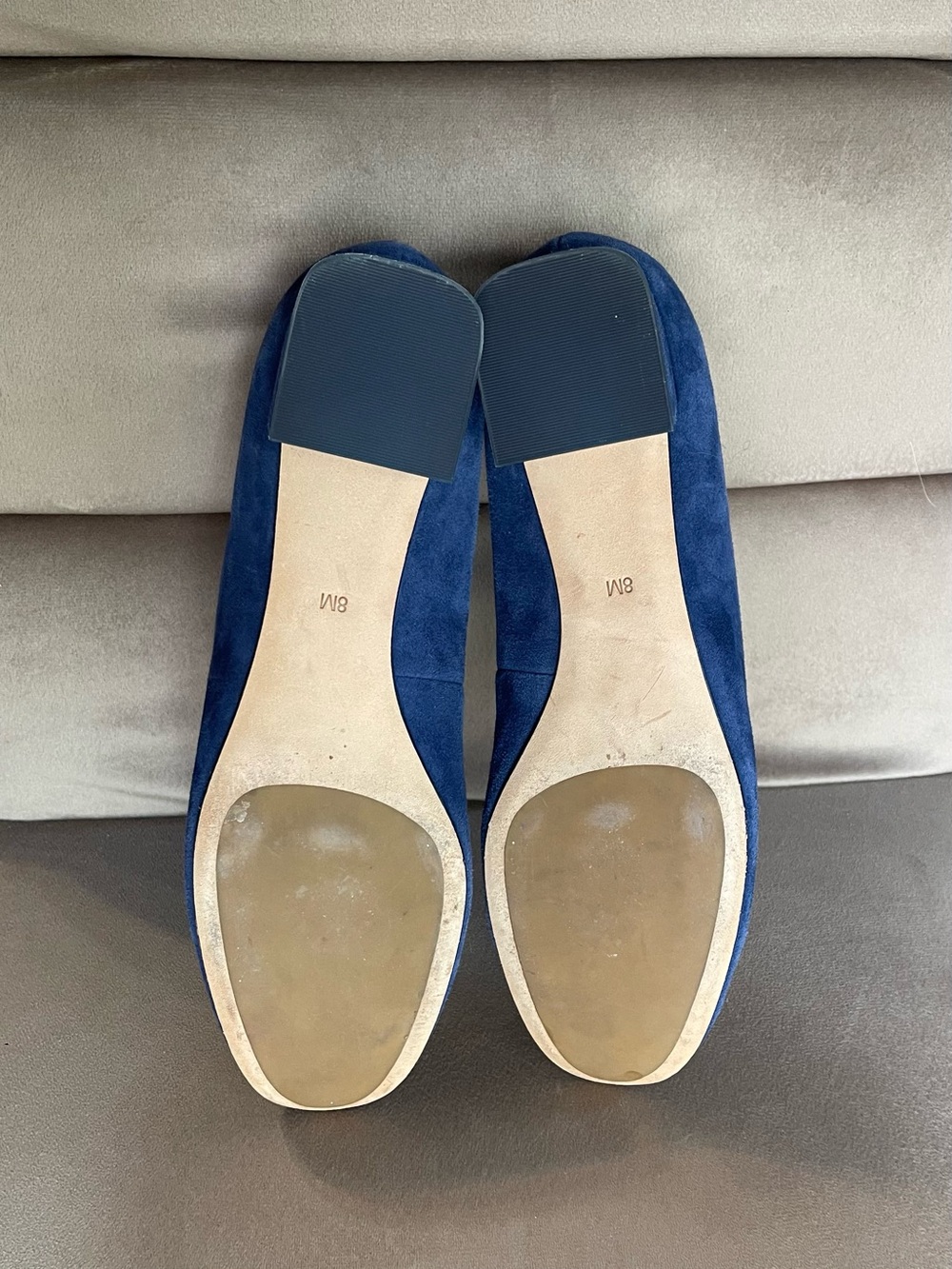 Tory Burch Navy Blue Suede Block Heels - Picture 3 of 5